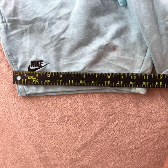 Nike Woman's Athletic Sweatshorts Medium All Over Branding Futura Blue Drawstrin - Picture 6 of 15